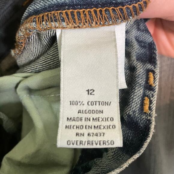 Polo Ralph Lauren Whitney Cropped Surplus Jeans Y2k Style Distressed Women's 12 - Picture 3 of 9